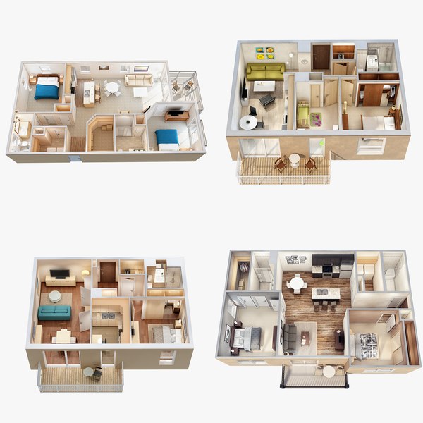 floor plan scenes 3d max