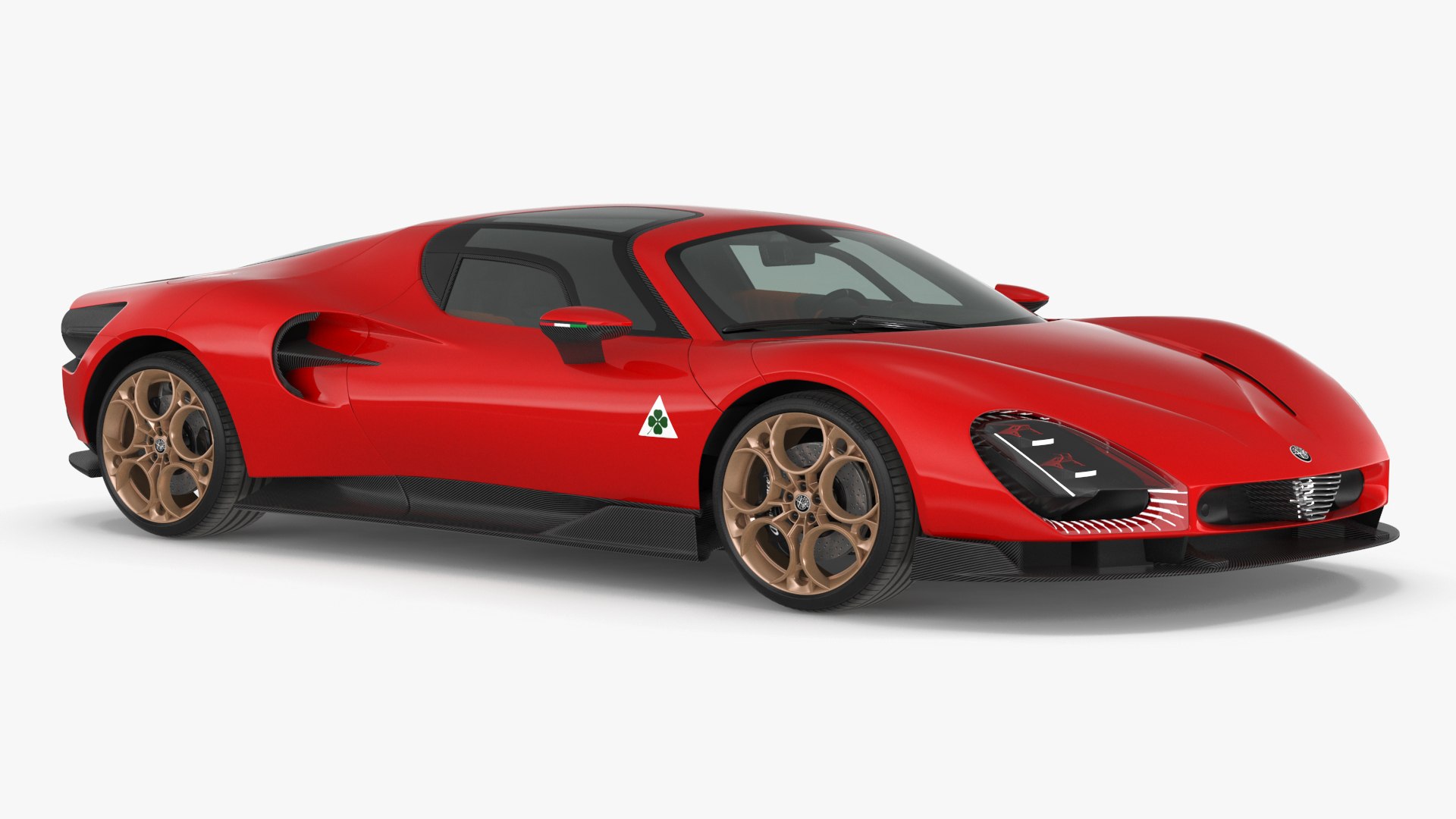 Supercar Alfa Romeo 33 Stradale Coupe Red 3D model preview