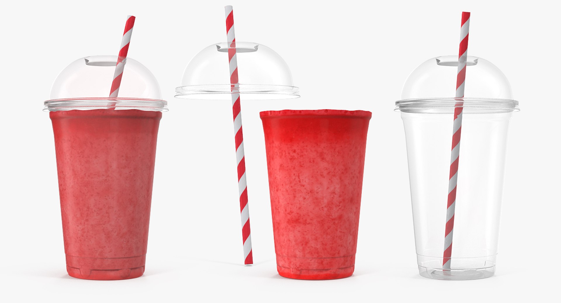 3D model strawberry plastic cup straw TurboSquid 1337487
