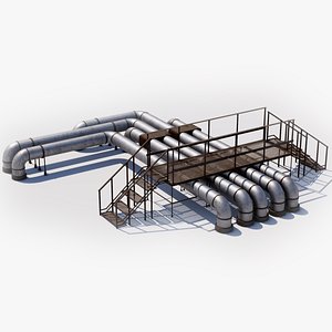 Rooftop Stairs 04 3D model