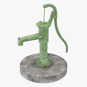 old hand water pump 3D