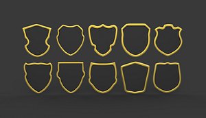 3D Shield Silhouettes 3D model model