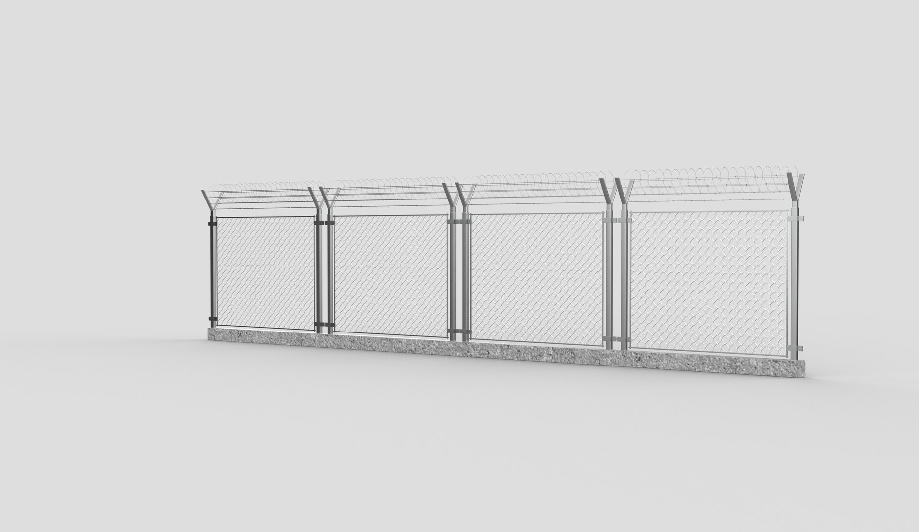 Metal Wire Fence 3D Model 3D Model - TurboSquid 2553096