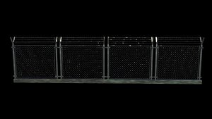 metal wire fence 3D model