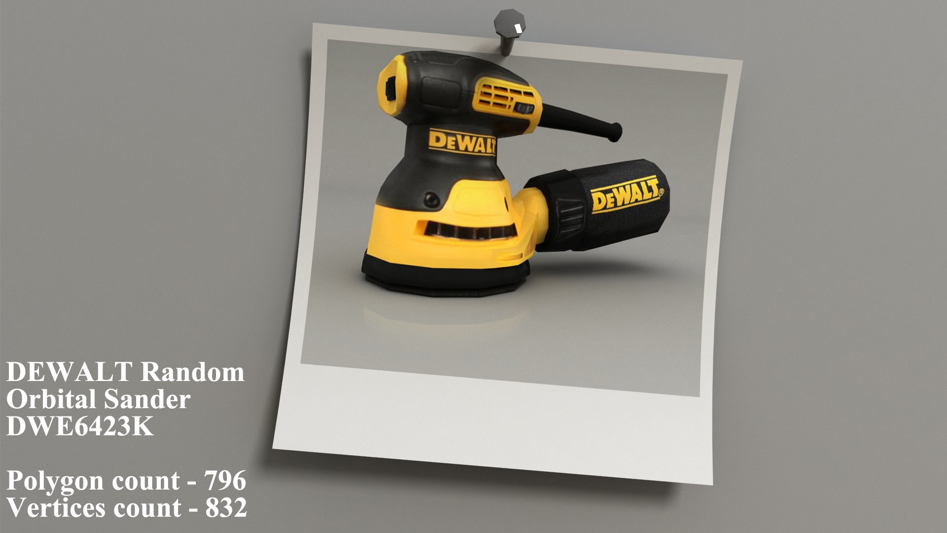 dewalt 9 tools -2 3D https://p.turbosquid.com/ts-thumb/Qg/Vvkbeo/VrQOCGuZ/dewaltrandomorbitalsanderdwe6423k/jpg/1592160813/1920x1080/fit_q87/48f6be458c6b74b1a3297839af2297a62c5ae286/dewaltrandomorbitalsanderdwe6423k.jpg