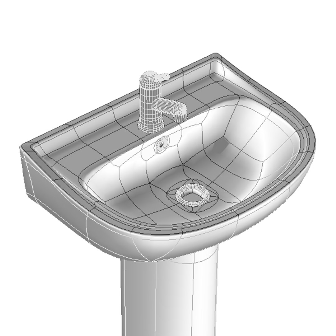 Pedestal Sink Bathroom 3d Model