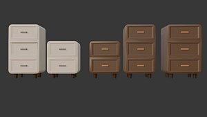 3D Low Poly Cabinets - Stylized Interior Furniture