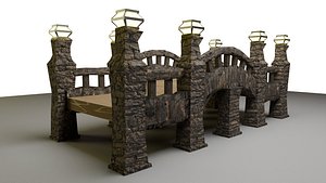 Medieval Rock Bridge 3D model