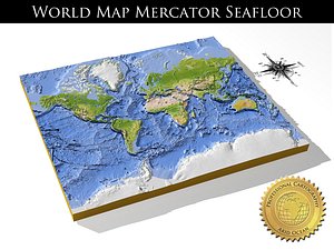 WorldMercator SeaFloor, High resolution 3D relief maps