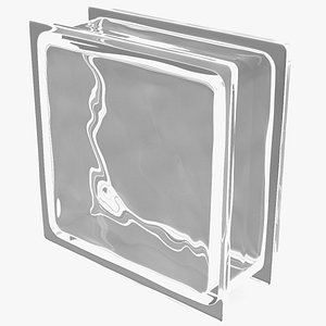 3D model Clear Wave Glass Block