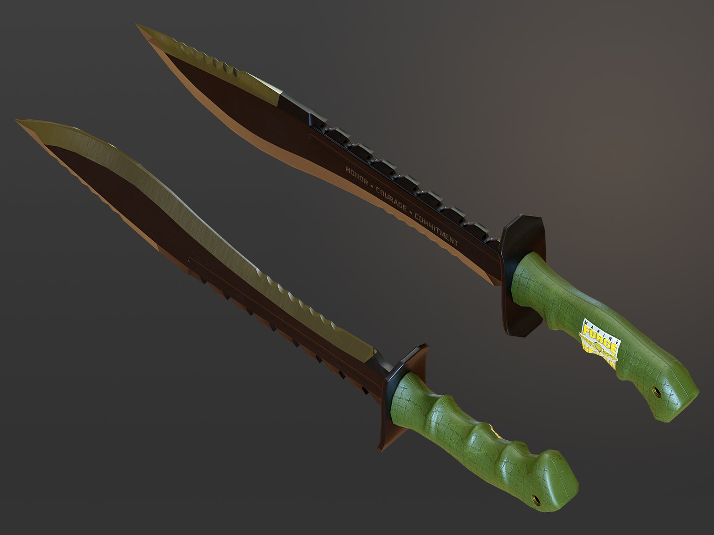 Usmc marine kukri knife 3D model - TurboSquid 1583023