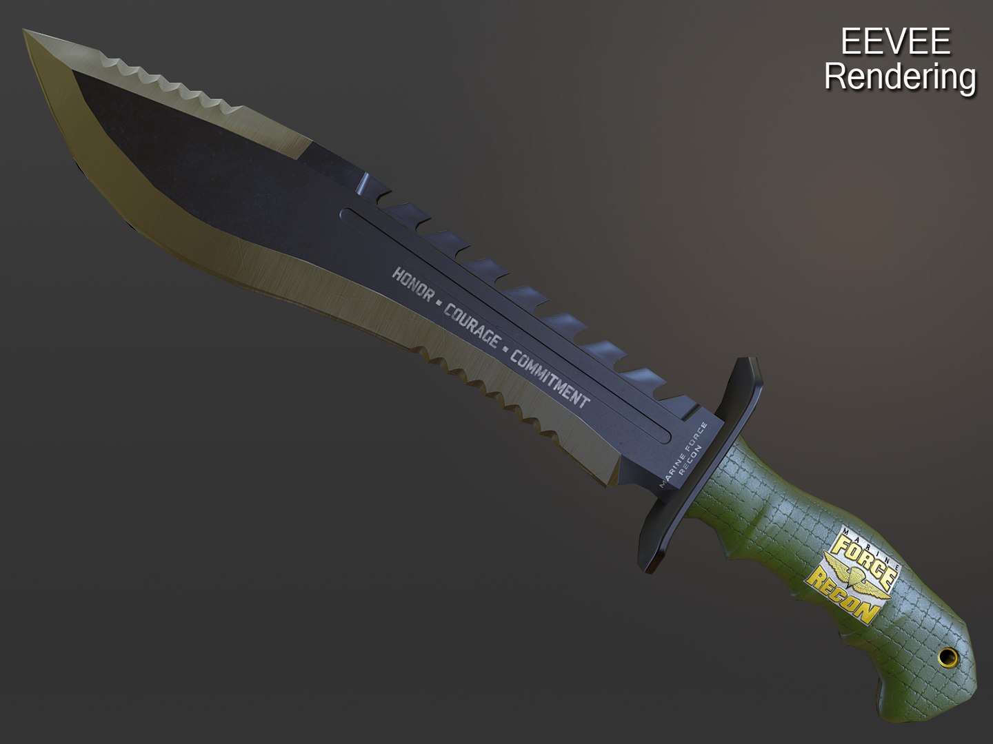 Usmc marine kukri knife 3D model - TurboSquid 1583023