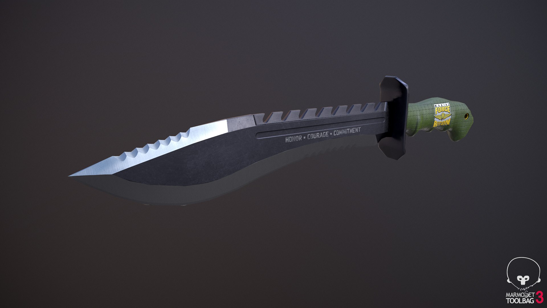 Usmc marine kukri knife 3D model - TurboSquid 1583023