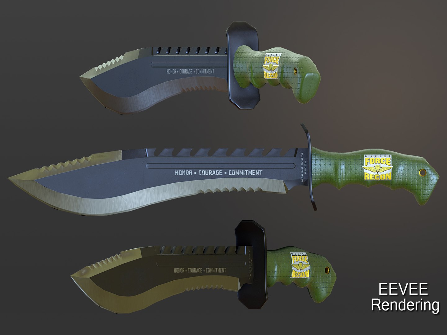 Usmc marine kukri knife 3D model - TurboSquid 1583023