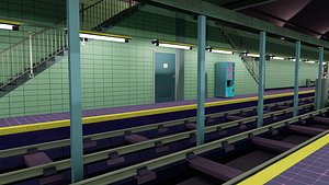 NY subway cartoon scene 3D model