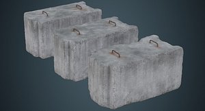 concrete barrier 5c 3D model