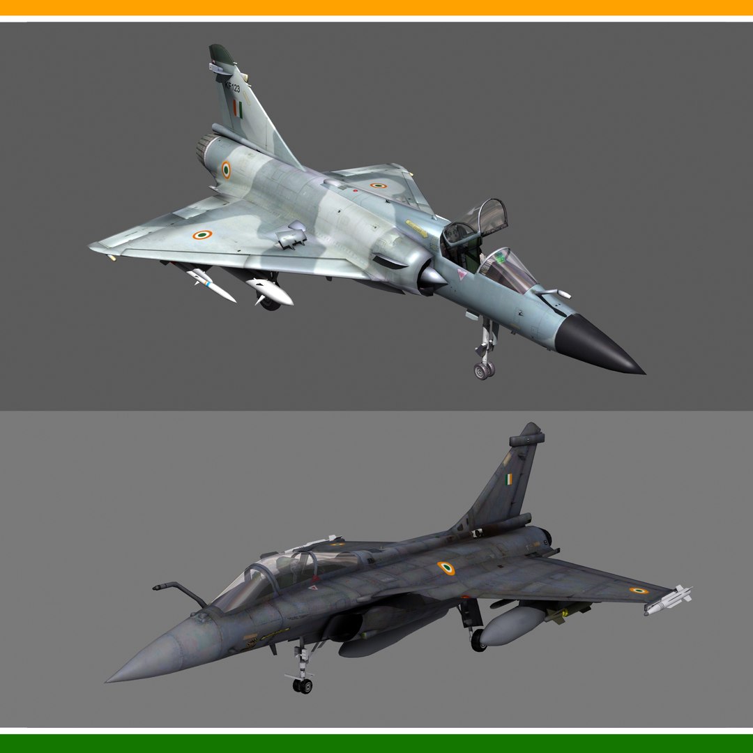 Mirage 2000 e Rafale Índia Modelo 3D - TurboSquid 1849814