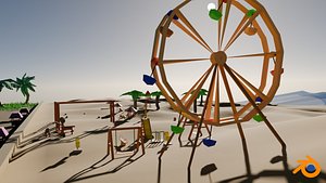 Low Poly Beach Asset Pack Low-poly 3D model