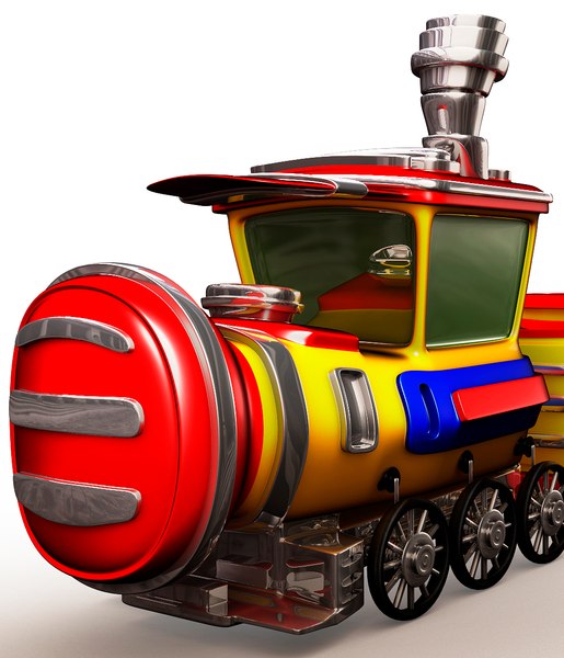 3d model train cartoon art