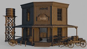 3D western saloon model