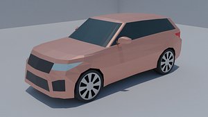 SUV low poly car 3D model
