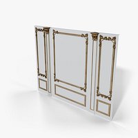 Pasha Wall Panels - Classic Boiserie with Gold Molding