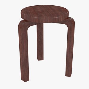minimalist mahogany artek alvar aalto 3D model