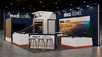 Modern Solar Energy Exhibition Booth with Product Displays
