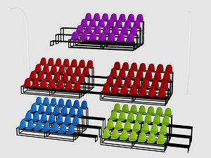 Stadium Bleachers Seating Chair Pack PBR Game Ready