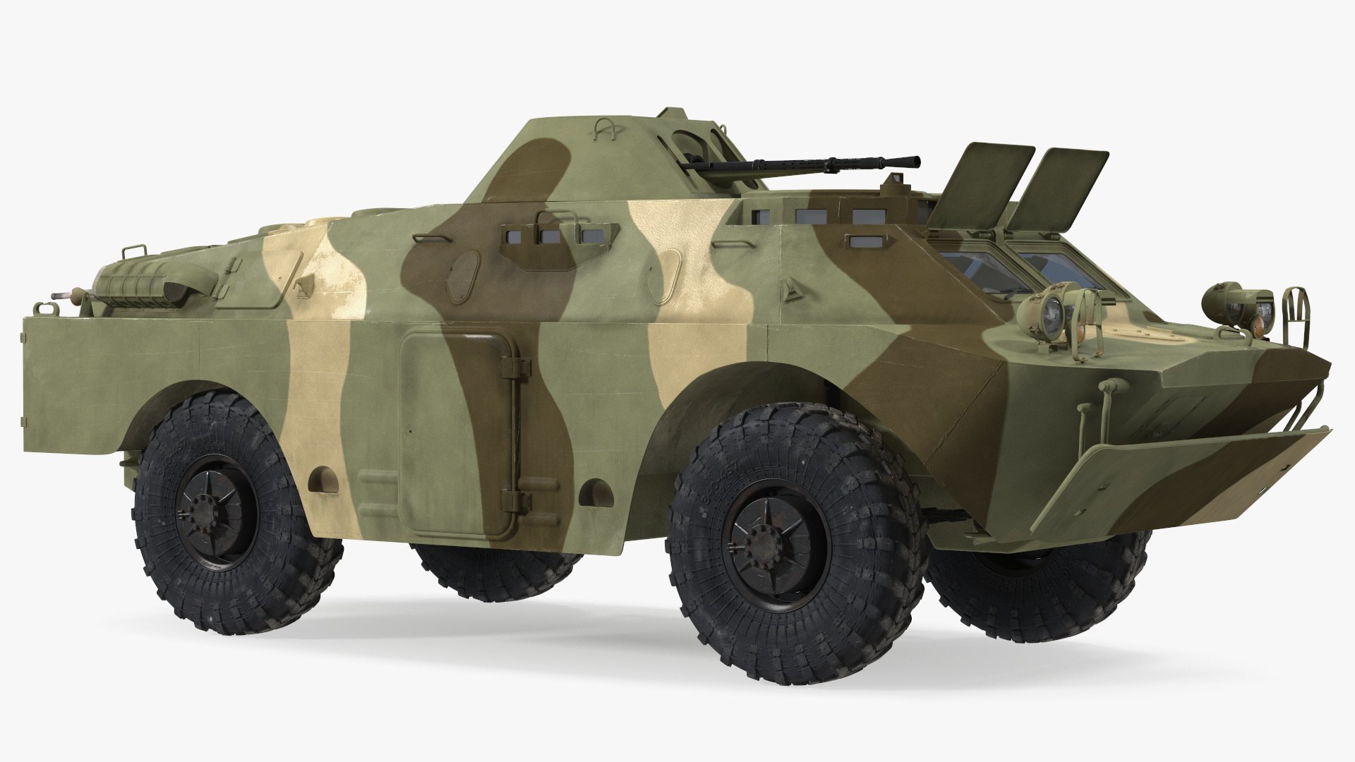 BRDM 2 Amphibious Vehicle Rigged 3D model preview