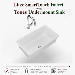 Litze SmartTouch Faucet with Tones Undermount Sink