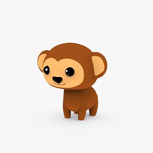 Cartoon Monkey v001 character 3D model