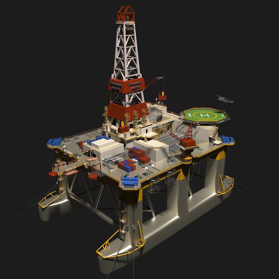 3D semi transocean legend oil rig - TurboSquid 1578271