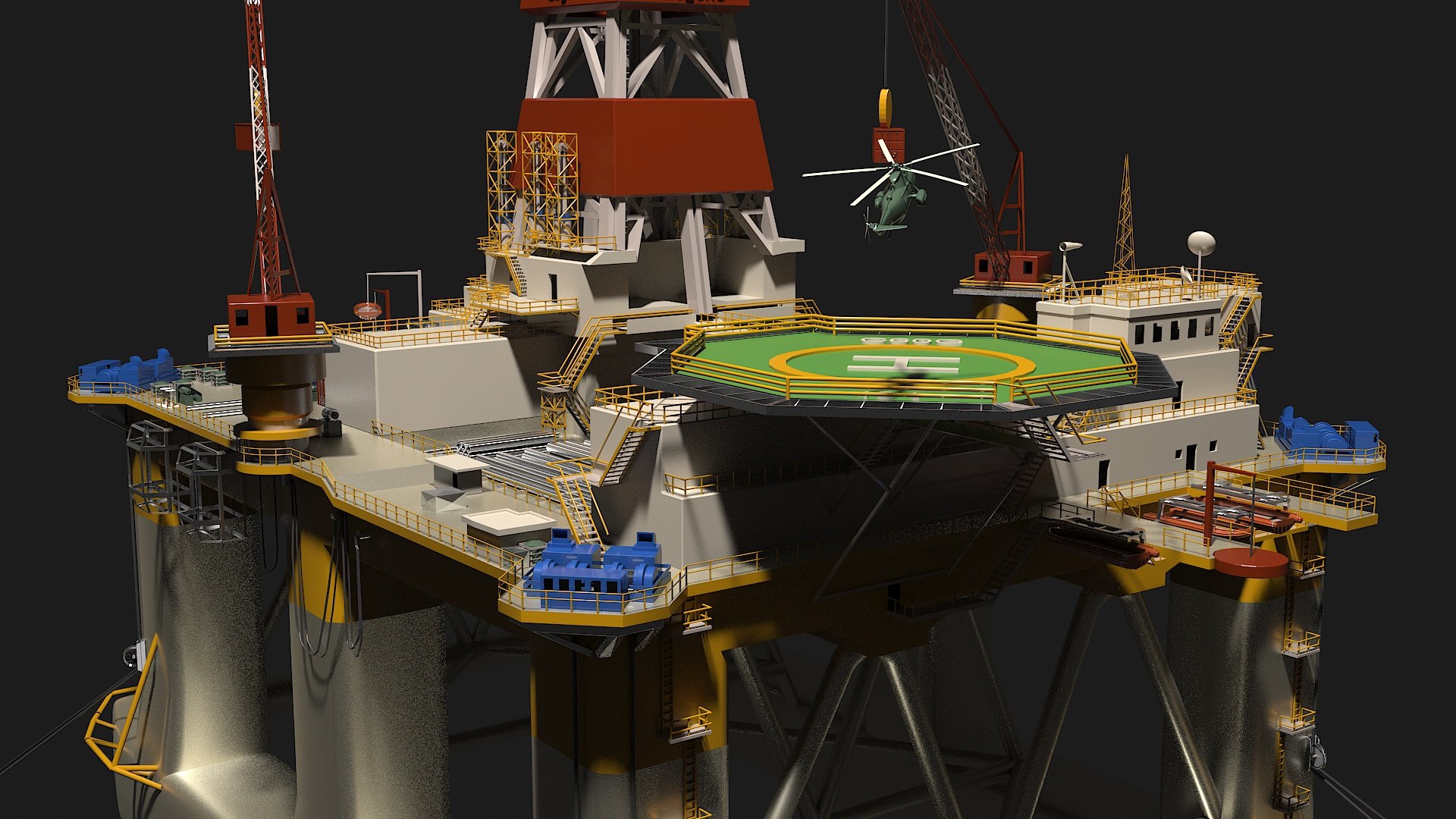 3D semi transocean legend oil rig - TurboSquid 1578271