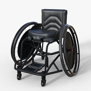 3D Sports Wheelchair low-poly 3d model