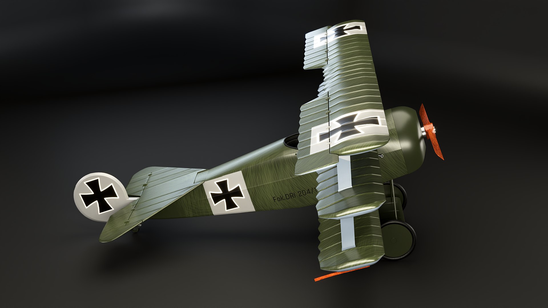 Fokker DR1 3D model https://p.turbosquid.com/ts-thumb/Qh/kIZqYa/kx/fokergreen_0005/png/1737921890/1920x1080/fit_q87/8a957094a8ca57f1d8f06697445ff1de2fa2ebf2/fokergreen_0005.jpg