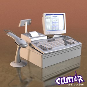 computer cash register 3d model
