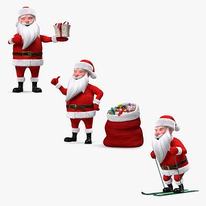 3D Cartoon Character Santa Clauses Fur Collection