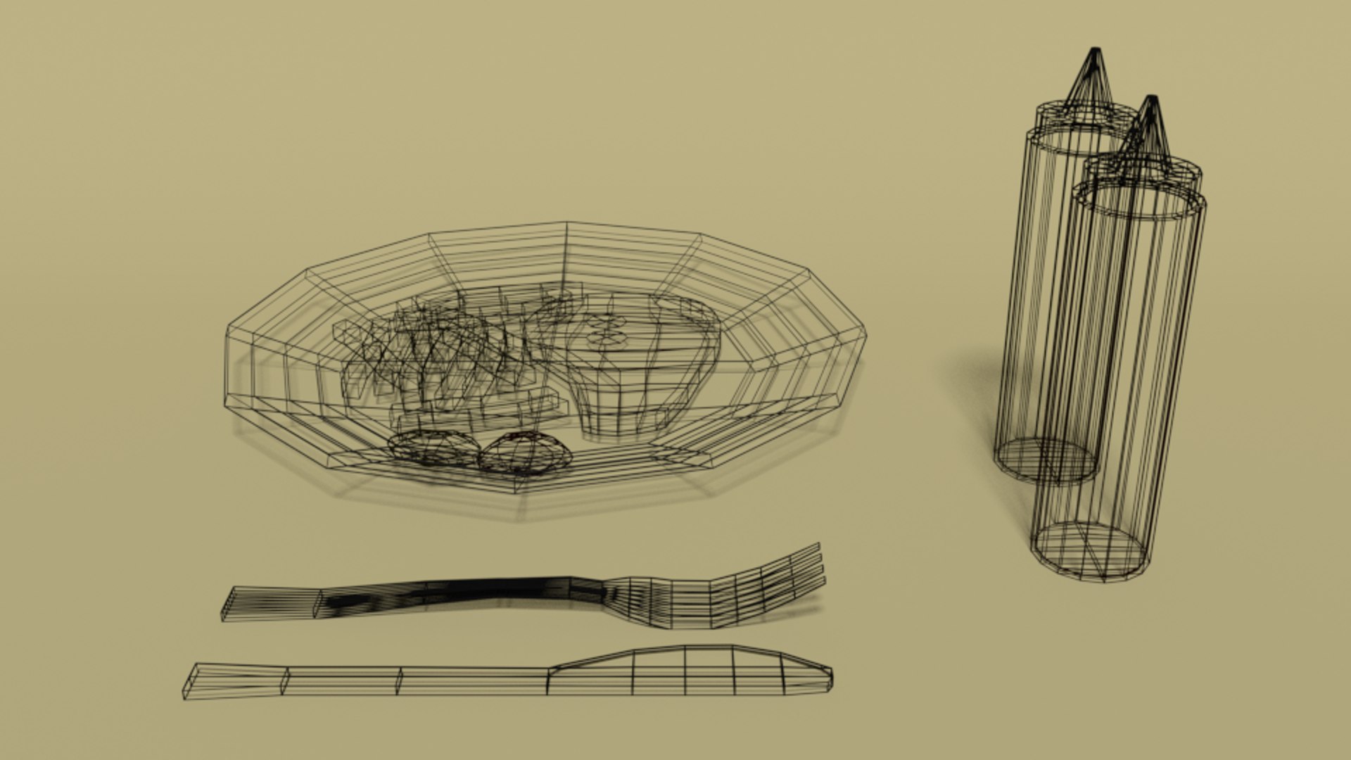 Steak Meal Model - TurboSquid 1514997