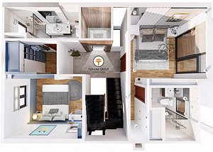 2 Modern BedRooms 2303-01 model