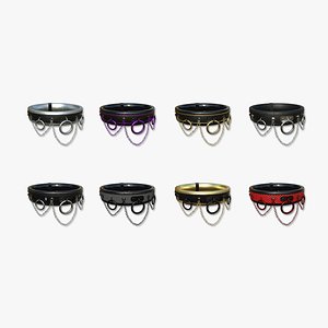 08 Choker Collar B Collection - Character Design Punk Gothic