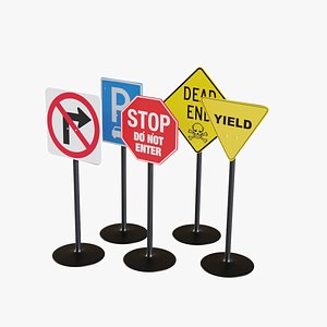 3D Street Sign Pack model