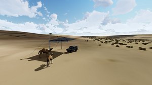 3D algeria desert landscape architectural design model