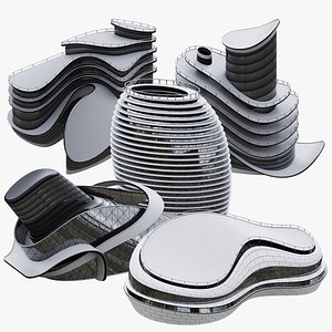 Futuristic Buildings Kitbash Set