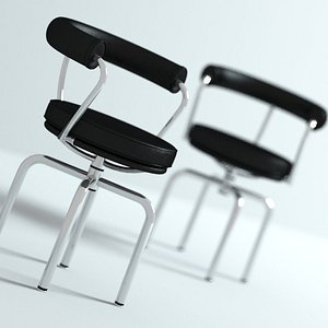 3d 3ds corbusier lc7 chair swivel