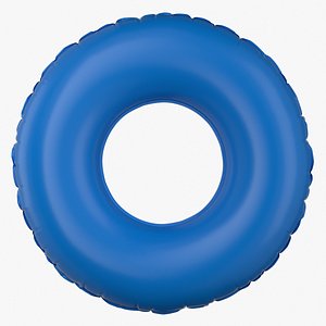 3D model Inflatable Blue Swimming Ring Pool Float Mockup
