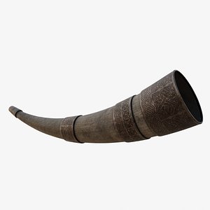 viking drinking horn 3D