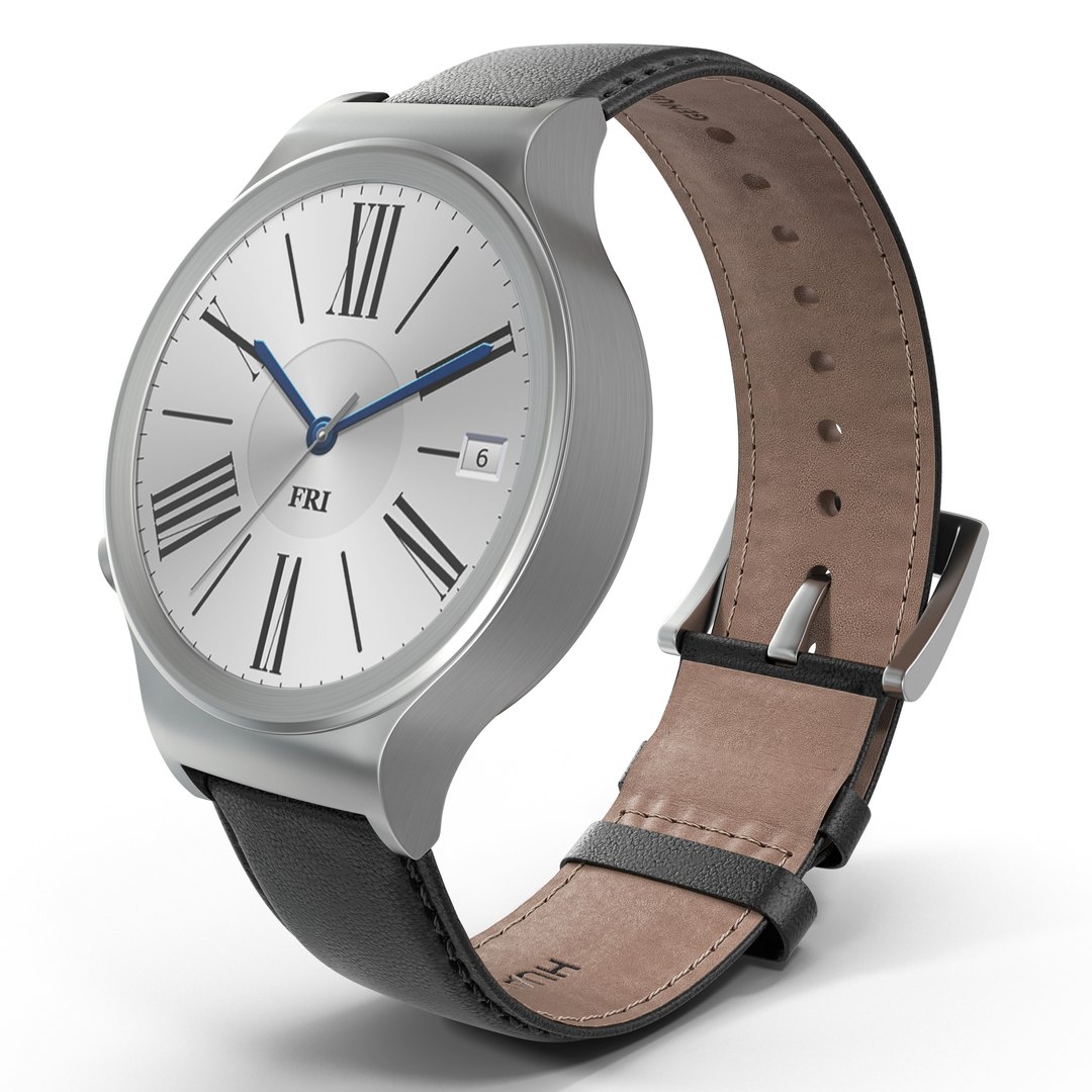 Huawei Watch 3 Leather Band 3D Model 3D model preview