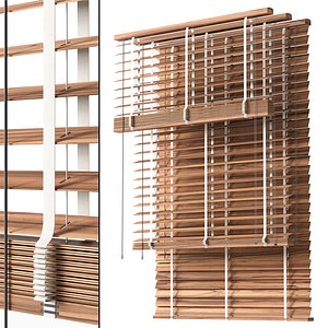 3D Wooden blinds Set 29