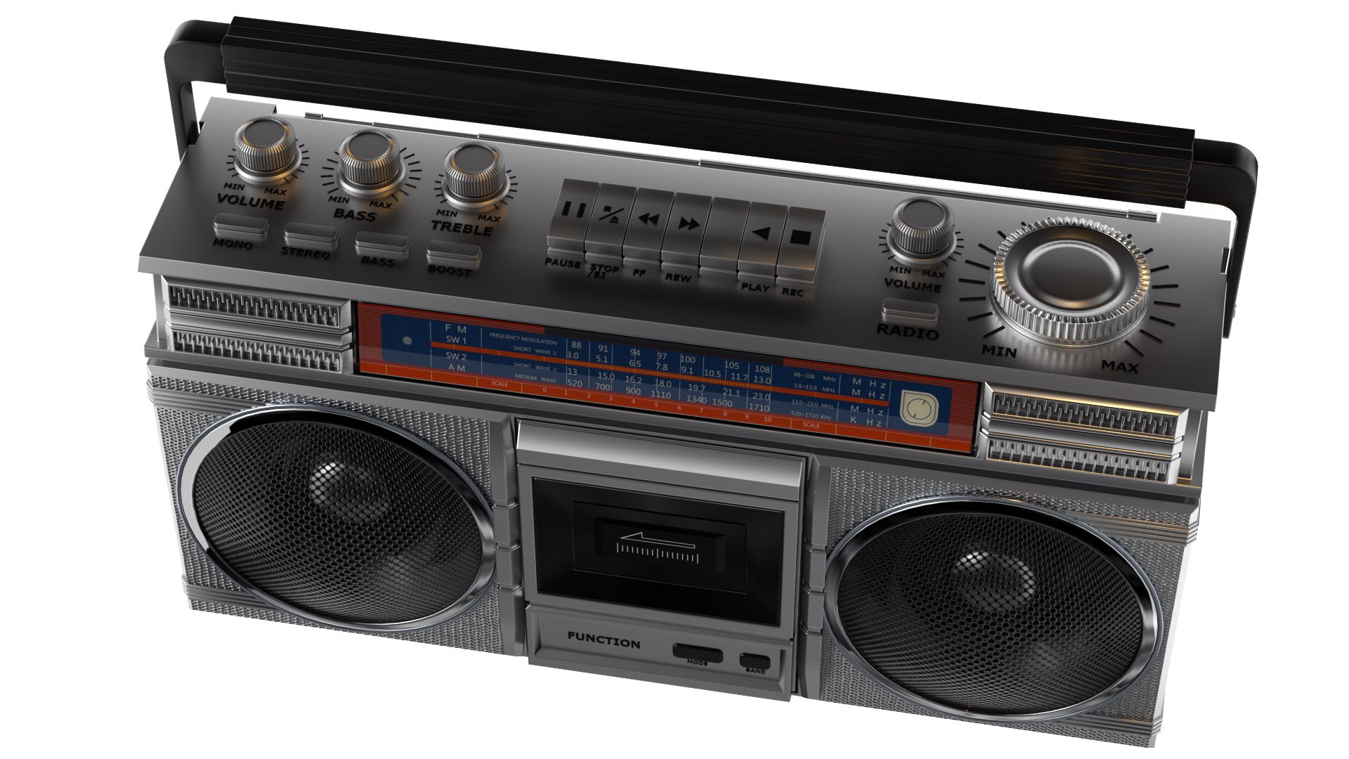 3D 3D Model Of Tape Drive Of Retro Cassette Radio Cassette Player ...
